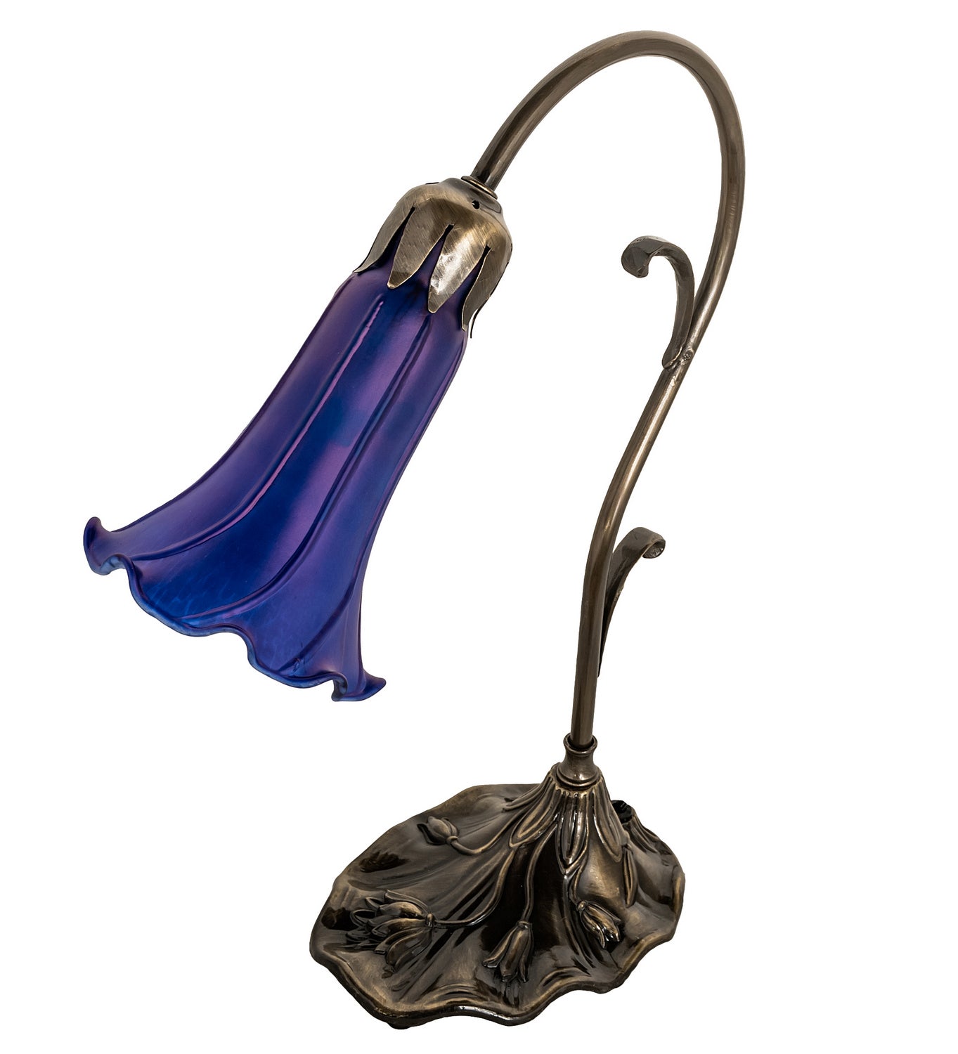 Meyda Tiffany - 17056 - One Light Mini Lamp - Blue - Antique Brass