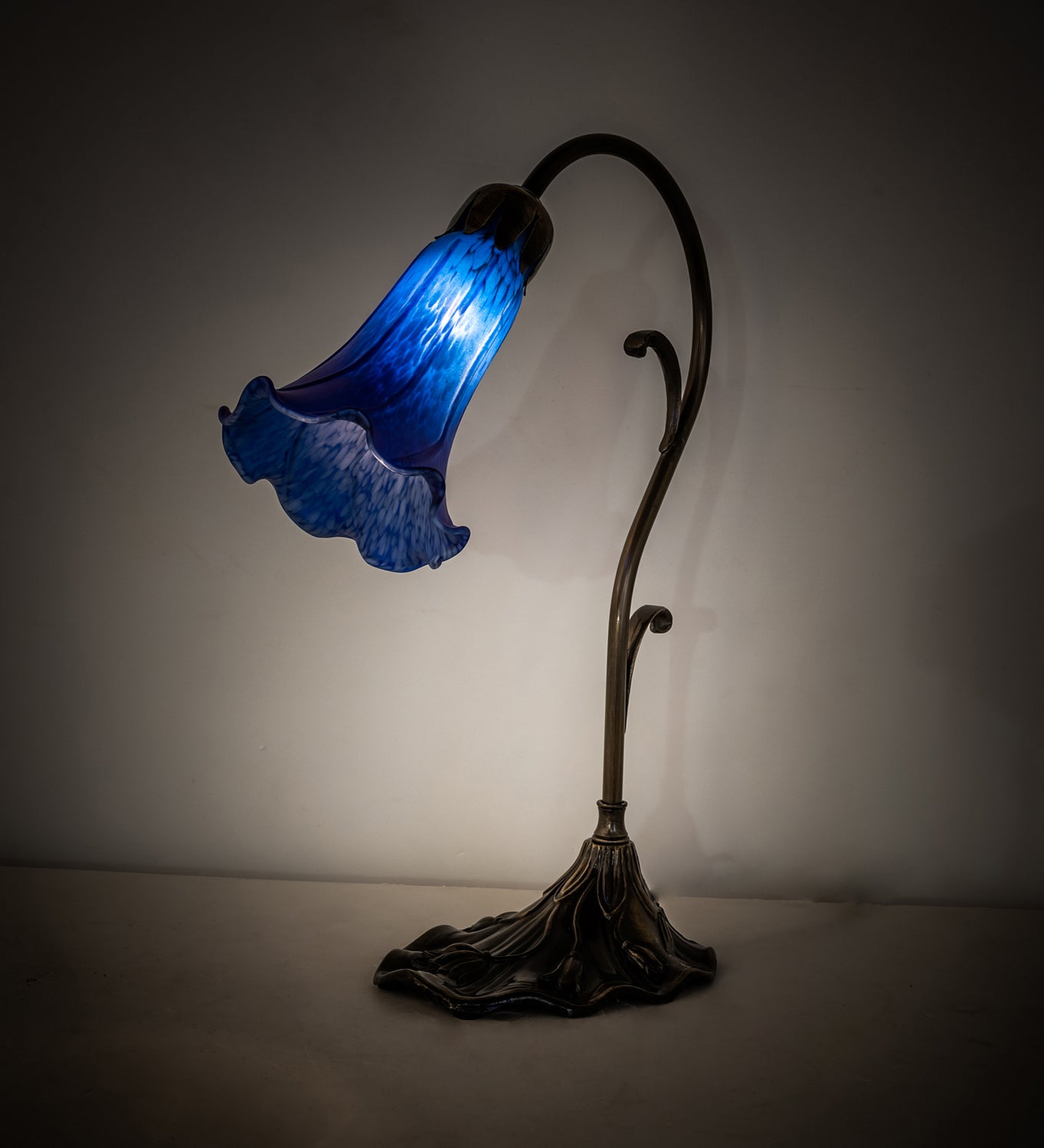 Meyda Tiffany - 17056 - One Light Mini Lamp - Blue - Antique Brass