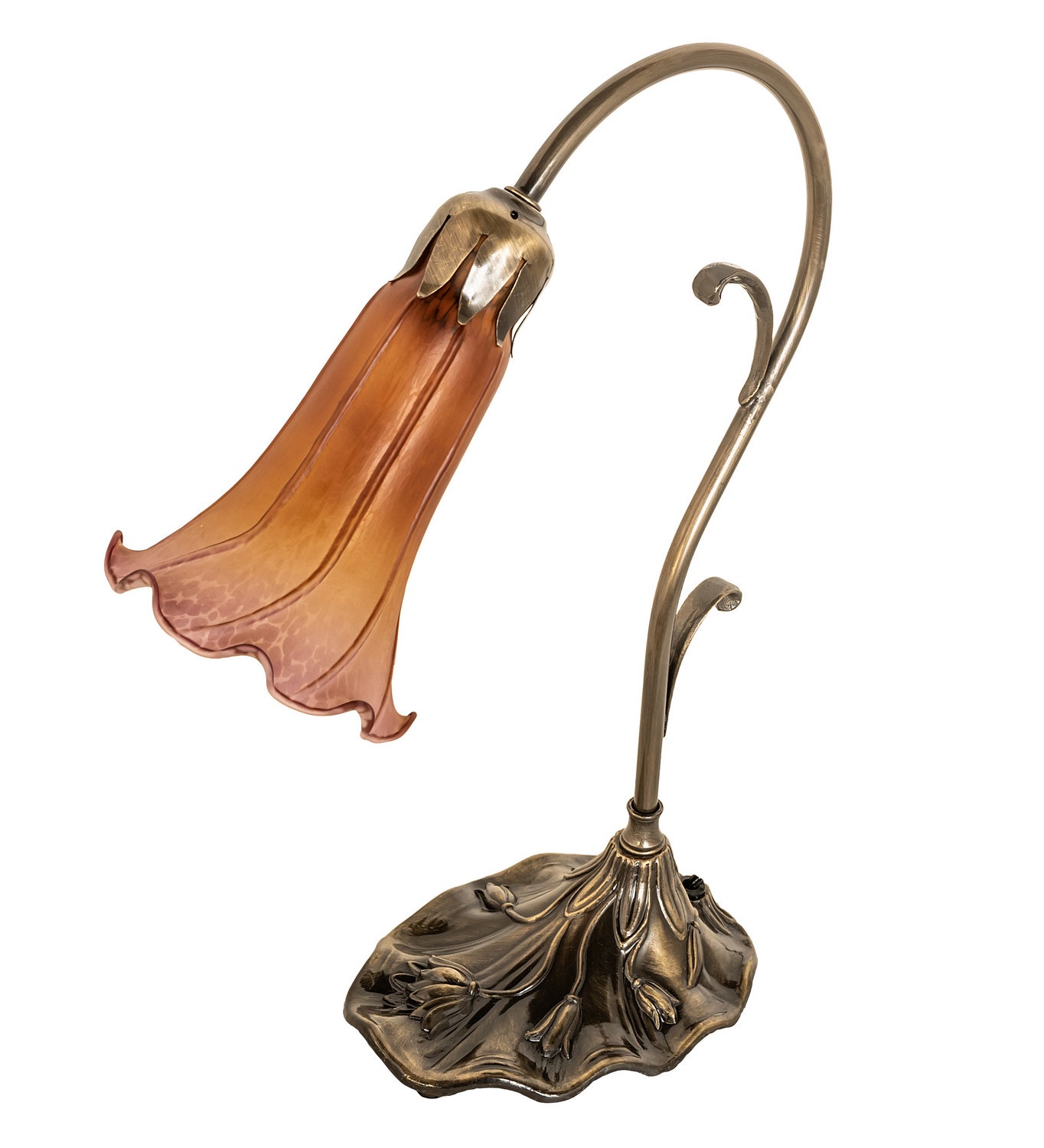 Meyda Tiffany - 17106 - One Light Mini Lamp - Amber/Purple - Antique Brass