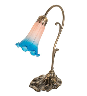 Meyda Tiffany - 17124 - One Light Mini Lamp - Pink/Blue - Antique Brass