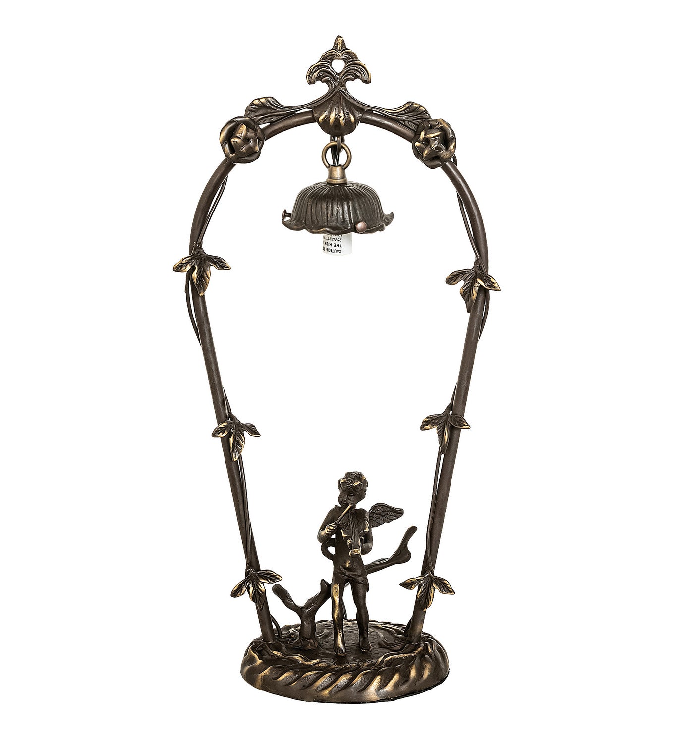 Meyda Tiffany - 17428 - One Light Mini Lamp - Blue Cherub - Mahogany Bronze