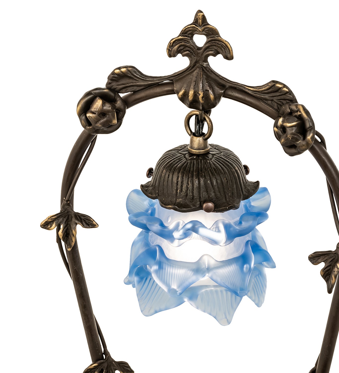 Meyda Tiffany - 17428 - One Light Mini Lamp - Blue Cherub - Mahogany Bronze