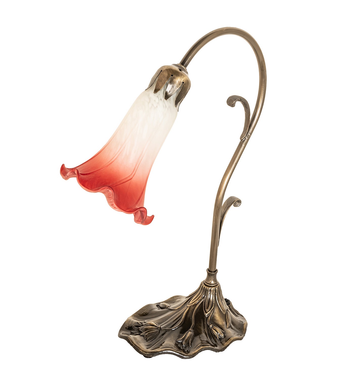 Meyda Tiffany - 182113 - One Light Mini Lamp - Pink/White - Antique Brass