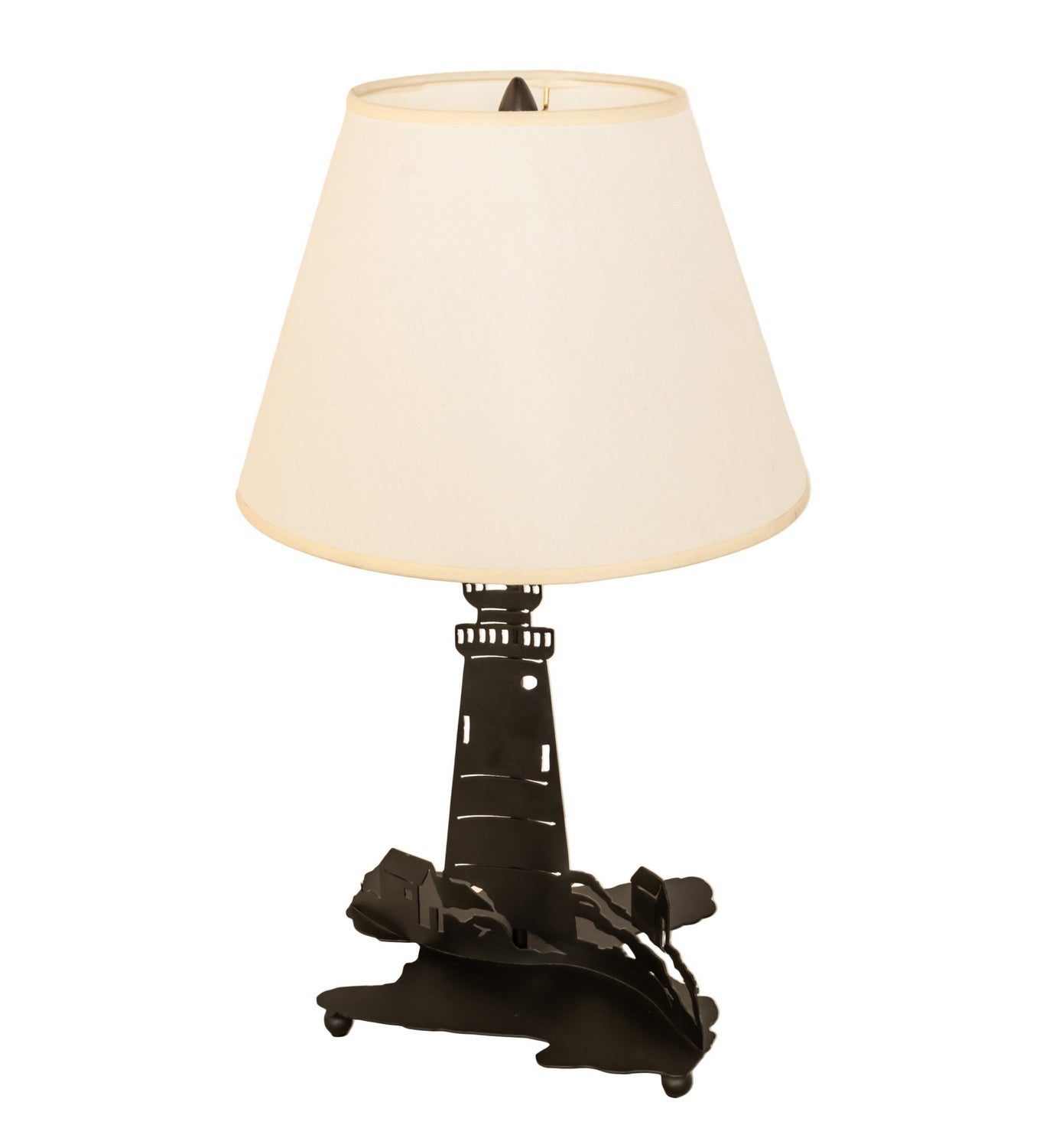 Meyda Tiffany - 198178 - Two Light Table Lamp - Lighthouse - Black Metal