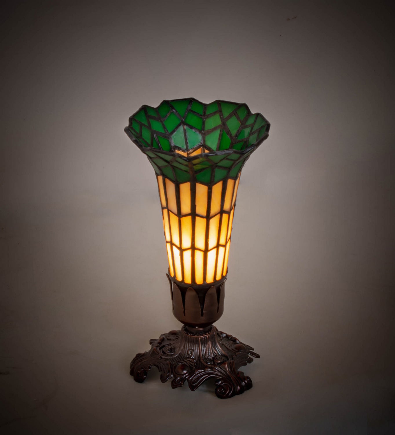 Meyda Tiffany - 20230 - 7.5"Mini Lamp - Stained Glass Pond Lily - Mahogany Bronze