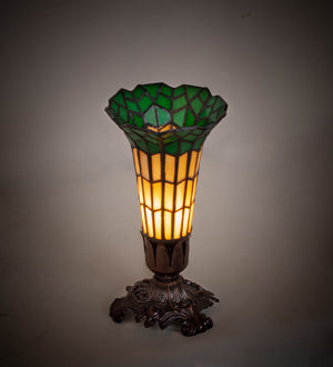 Meyda Tiffany - 20230 - 7.5"Mini Lamp - Stained Glass Pond Lily - Mahogany Bronze