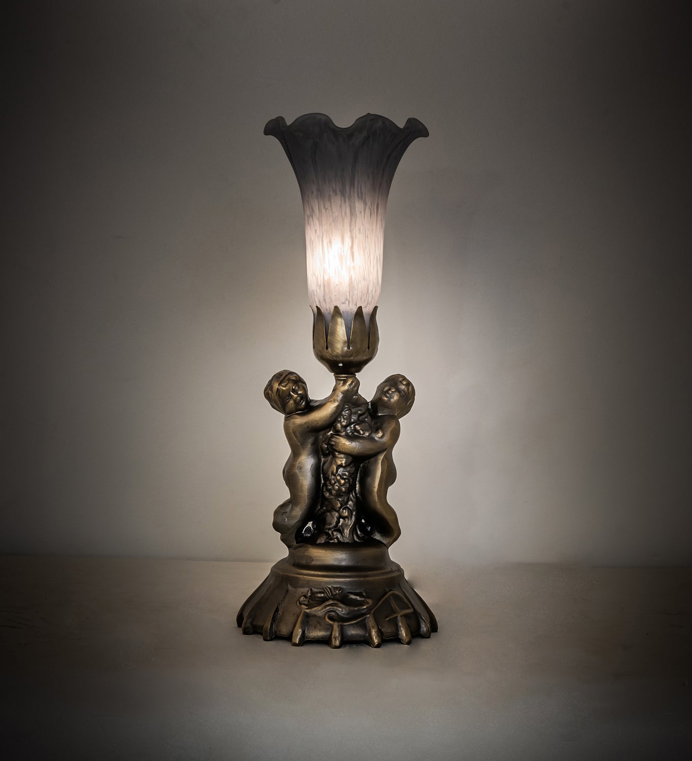 Meyda Tiffany - 225848 - One Light Mini Lamp - Gray - Antique Brass