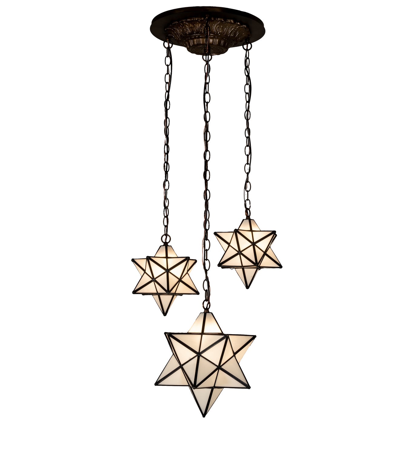 Meyda Tiffany - 239858 - Three Light Pendant - Moravian Star - Antique Copper