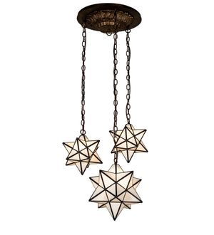 Meyda Tiffany - 239858 - Three Light Pendant - Moravian Star - Antique Copper