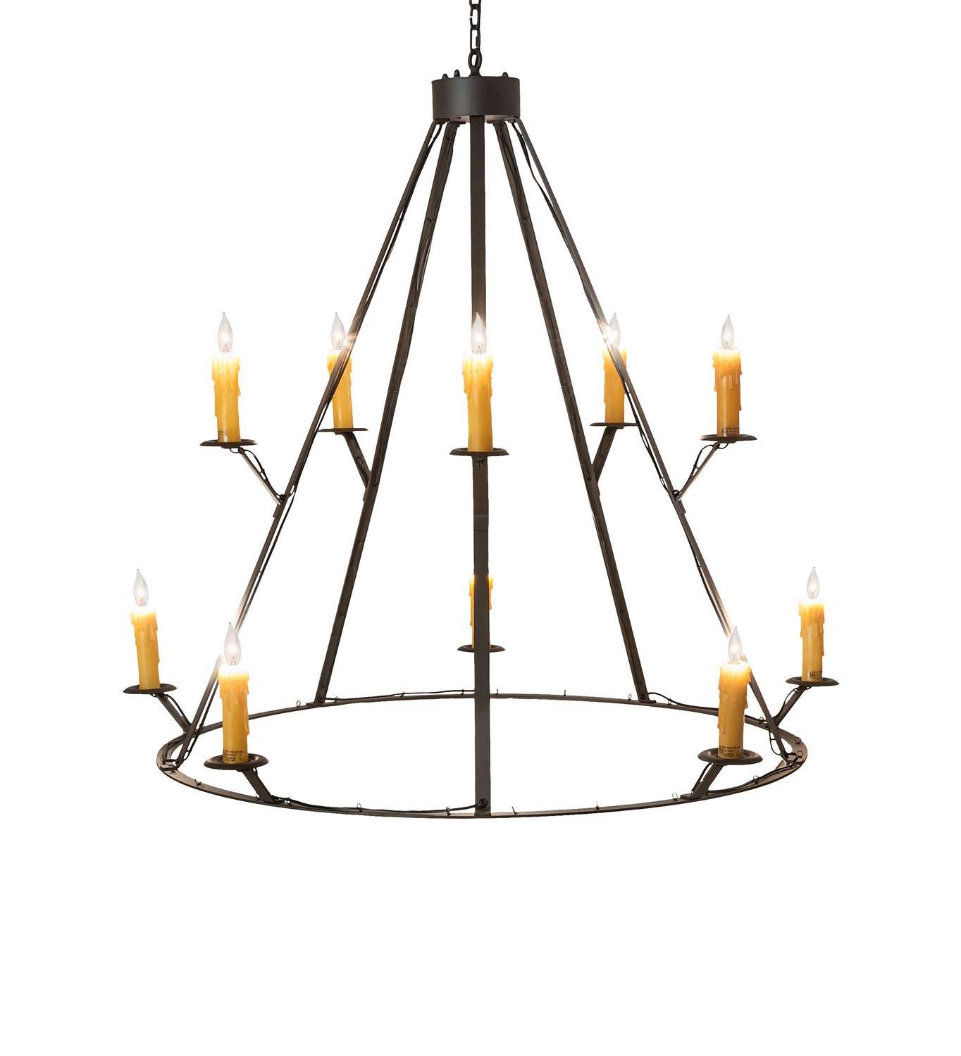 Meyda Tiffany - 245091 - Ten Light Chandelier - Anthracite - Oil Rubbed Bronze