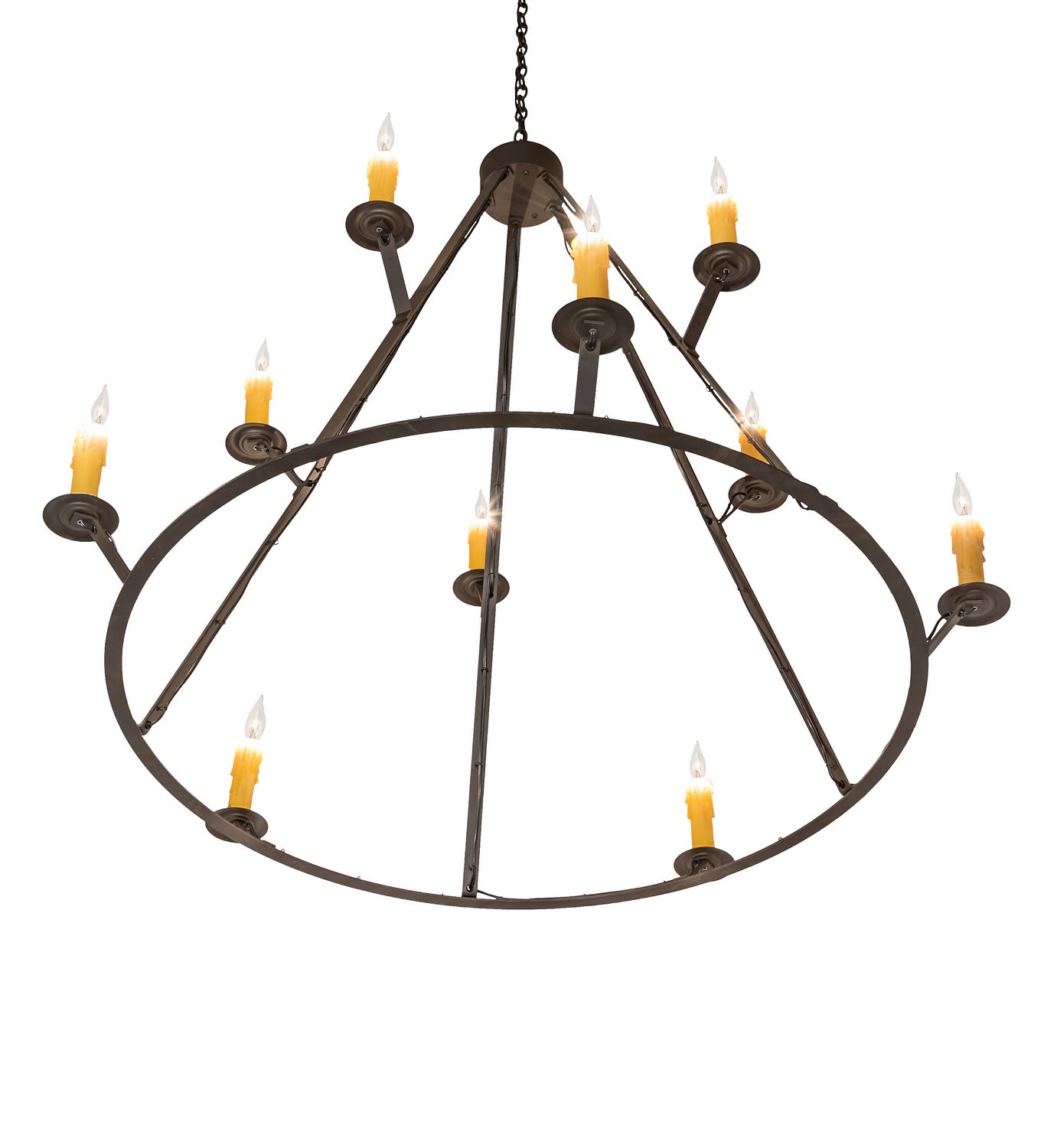 Meyda Tiffany - 245091 - Ten Light Chandelier - Anthracite - Oil Rubbed Bronze