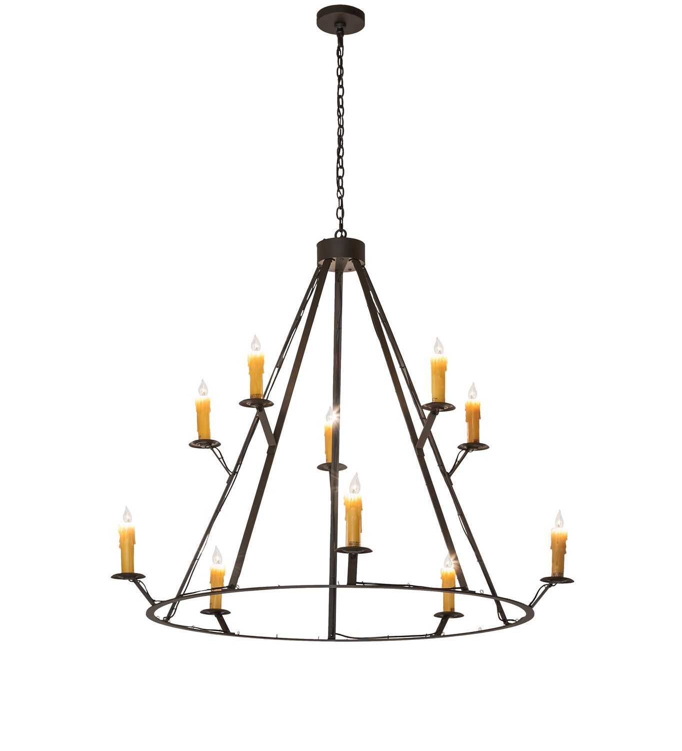 Meyda Tiffany - 245091 - Ten Light Chandelier - Anthracite - Oil Rubbed Bronze