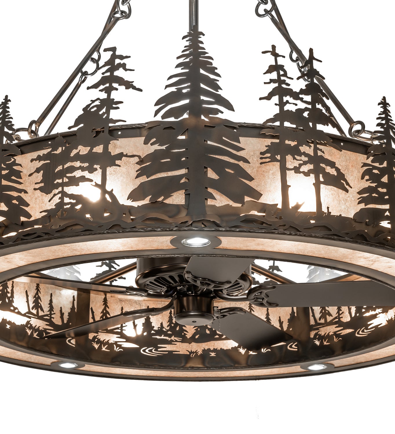 Meyda Tiffany - 246789 - 20 Light Chandel-Air - Tall Pines - Dark Burnished Antique Copper