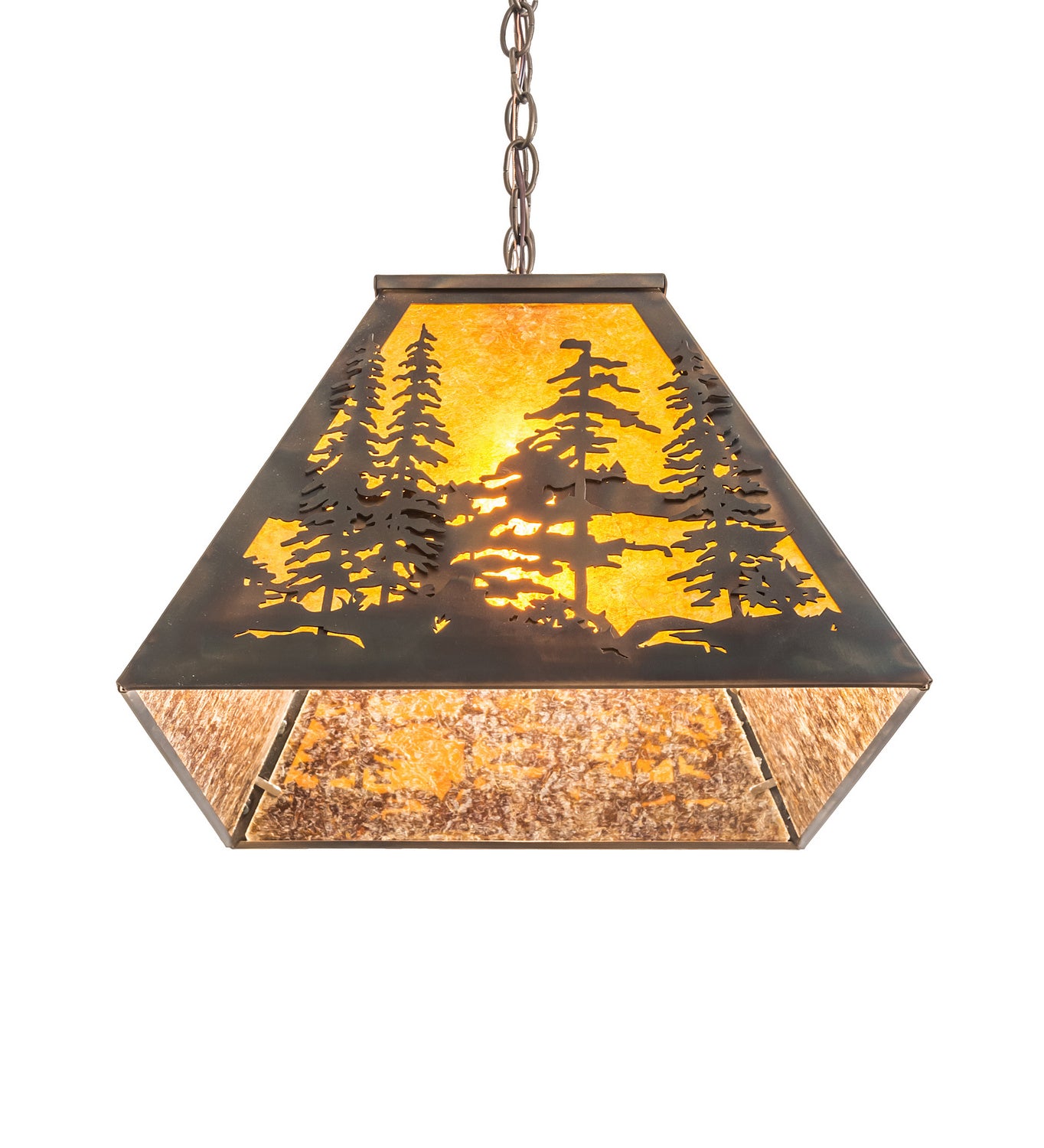 Meyda Tiffany - 248521 - Three Light Pendant - Tall Pines - Dark Burnished Antique Copper