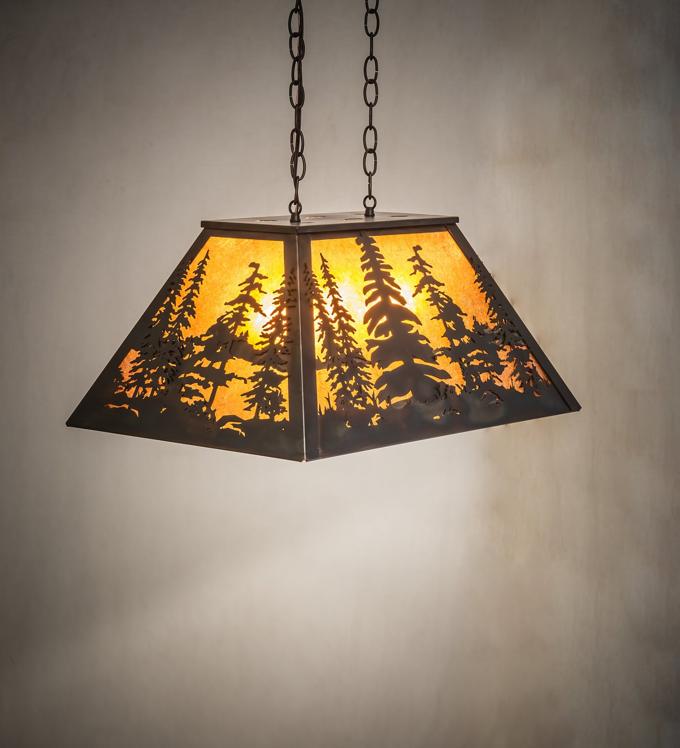 Meyda Tiffany - 248521 - Three Light Pendant - Tall Pines - Dark Burnished Antique Copper