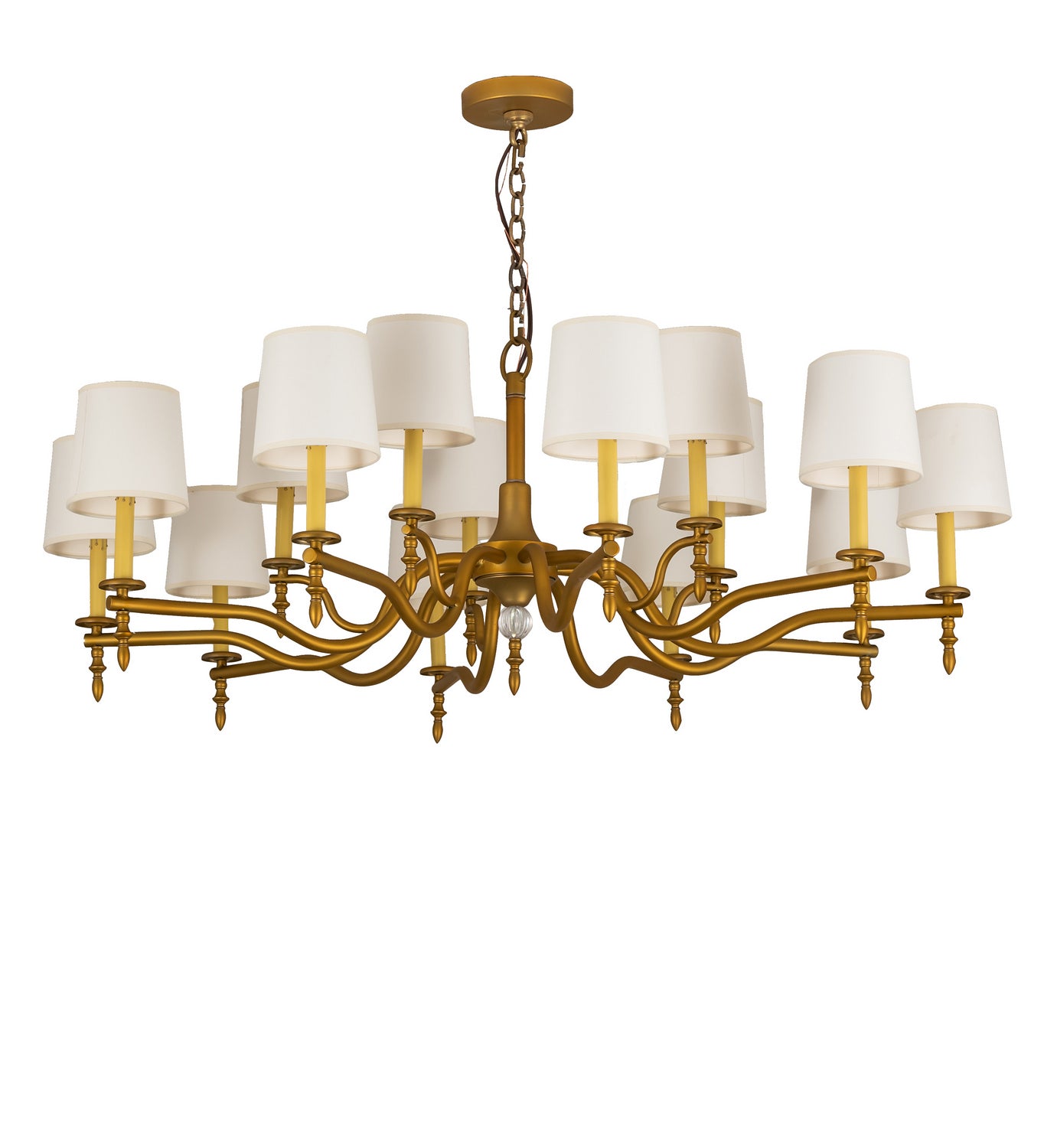 Meyda Tiffany - 249104 - 15 Light Chandelier - Toby - Matte Gold Over Chrome