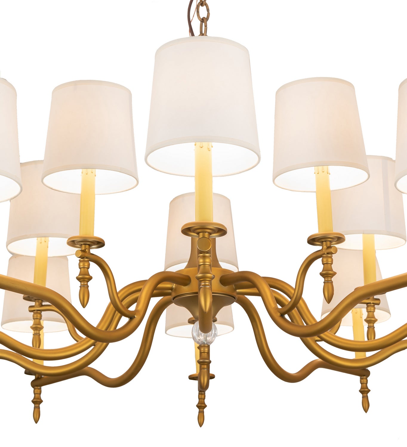 Meyda Tiffany - 249104 - 15 Light Chandelier - Toby - Matte Gold Over Chrome