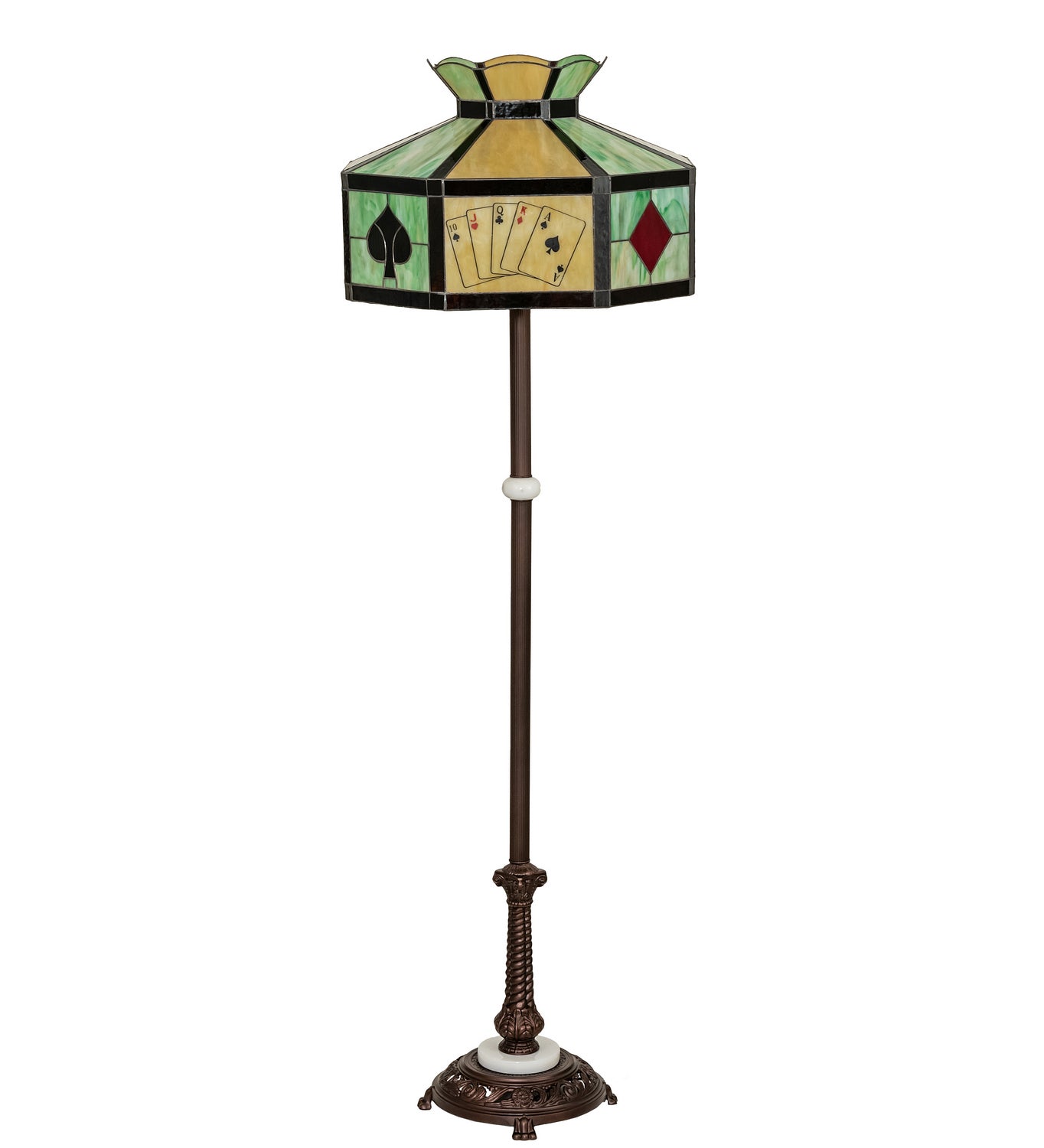 Meyda Tiffany - 252397 - Three Light Floor Lamp - Poker Face - Mahogany Bronze