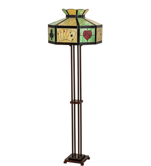 Meyda Tiffany - 252401 - Two Light Floor Lamp - Poker Face - Mahogany Bronze