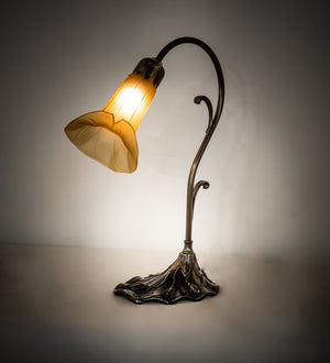 Meyda Tiffany - 71568 - One Light Mini Lamp - Amber Pond Lily - Antique Brass