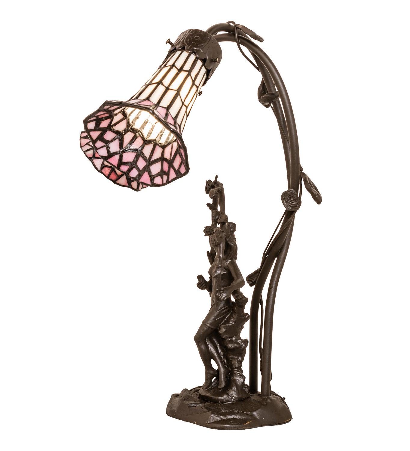 Meyda Tiffany - 71641 - Two Light Table Lamp - Stained Glass Pond Lily - Mahogany Bronze