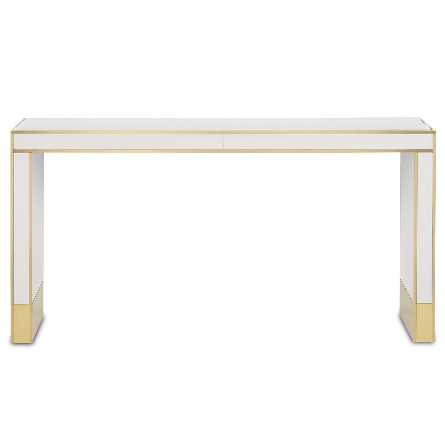 Currey and Company - 3000-0209 - Console Table - Arden - Ivory/Satin Brass