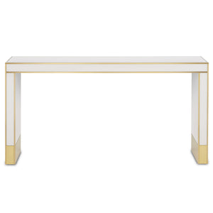 Currey and Company - 3000-0209 - Console Table - Arden - Ivory/Satin Brass