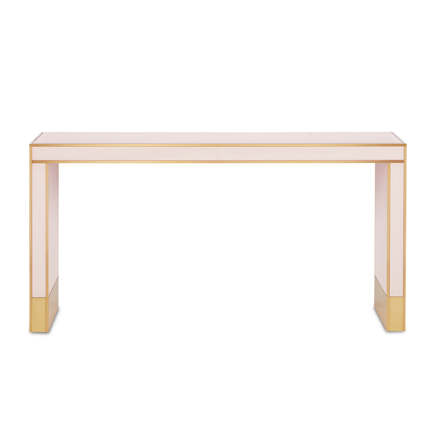 Currey and Company - 3000-0210 - Console Table - Arden - Silver Peony/Satin Brass