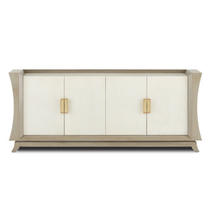 Currey and Company - 3000-0212 - Credenza - Barry Goralnick - Oyster Gray/Cream/Brushed Polished Brass