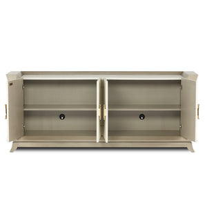 Currey and Company - 3000-0212 - Credenza - Barry Goralnick - Oyster Gray/Cream/Brushed Polished Brass