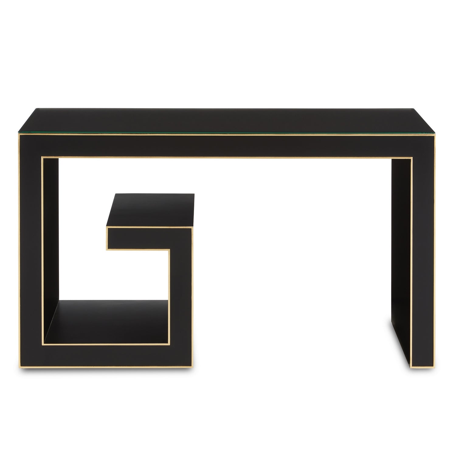 Currey and Company - 3000-0213 - Writing Desk - Barry Goralnick - Caviar Black/Gold