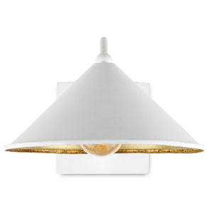 Currey and Company - 5000-0205 - One Light Wall Sconce - Serpa - Gesso White/Contemporary Gold Leaf