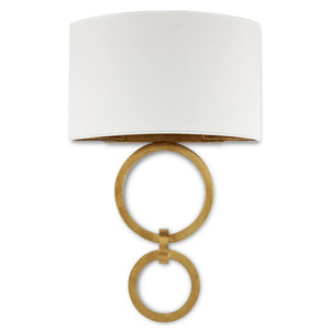 Currey and Company - 5900-0048 - One Light Wall Sconce - Bolebrook White - Gesso White/Contemporary Gold Leaf