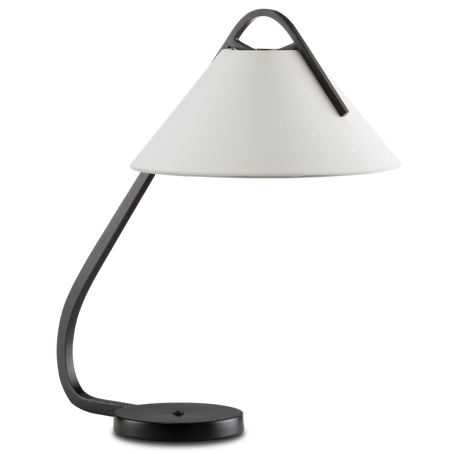 Currey and Company - 6000-0780 - One Light Desk Lamp - Frey - Satin Black/Brushed Brown