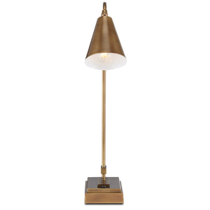 Currey and Company - 6000-0782 - One Light Desk Lamp - Symmetry - Antique Brass