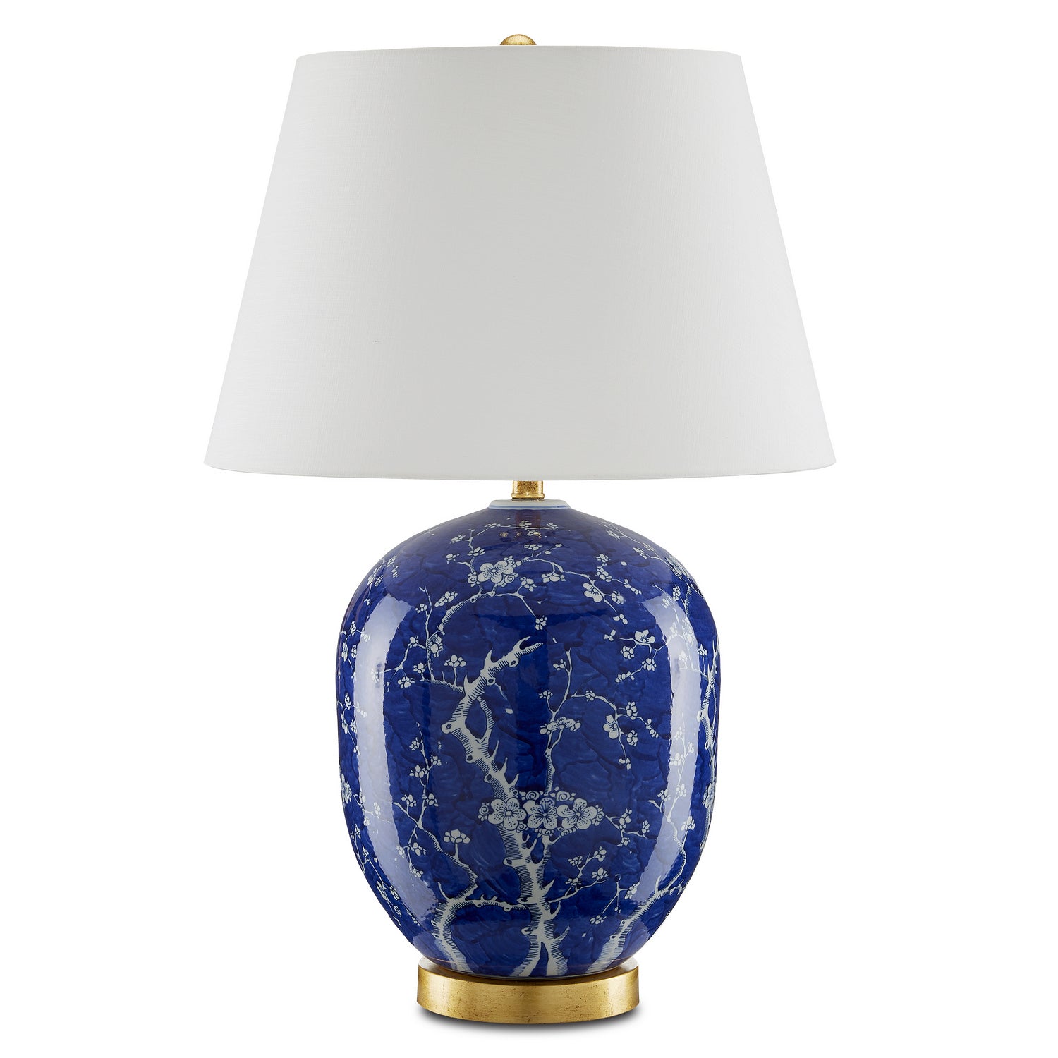 Currey and Company - 6000-0793 - One Light Table Lamp - Sakura - Blue/White/Gold Leaf