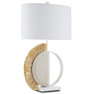 Currey and Company - 6000-0796 - One Light Table Lamp - Jamie Beckwith - White/Sandstone/Natural