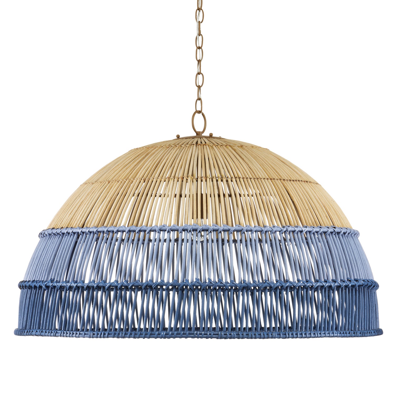 Currey and Company - 9000-0924 - One Light Pendant - Hiroshi Koshitaka - Khaki/Cornflower Blue/Bluebonnet