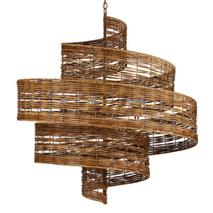 Currey and Company - 9000-0925 - Five Light Chandelier - Hiroshi Koshitaka - Khaki/Natural Rattan