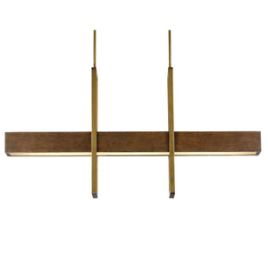 Currey and Company - 9000-0929 - LED Linear Chandelier - Tonbridge - Chestnut/Brass