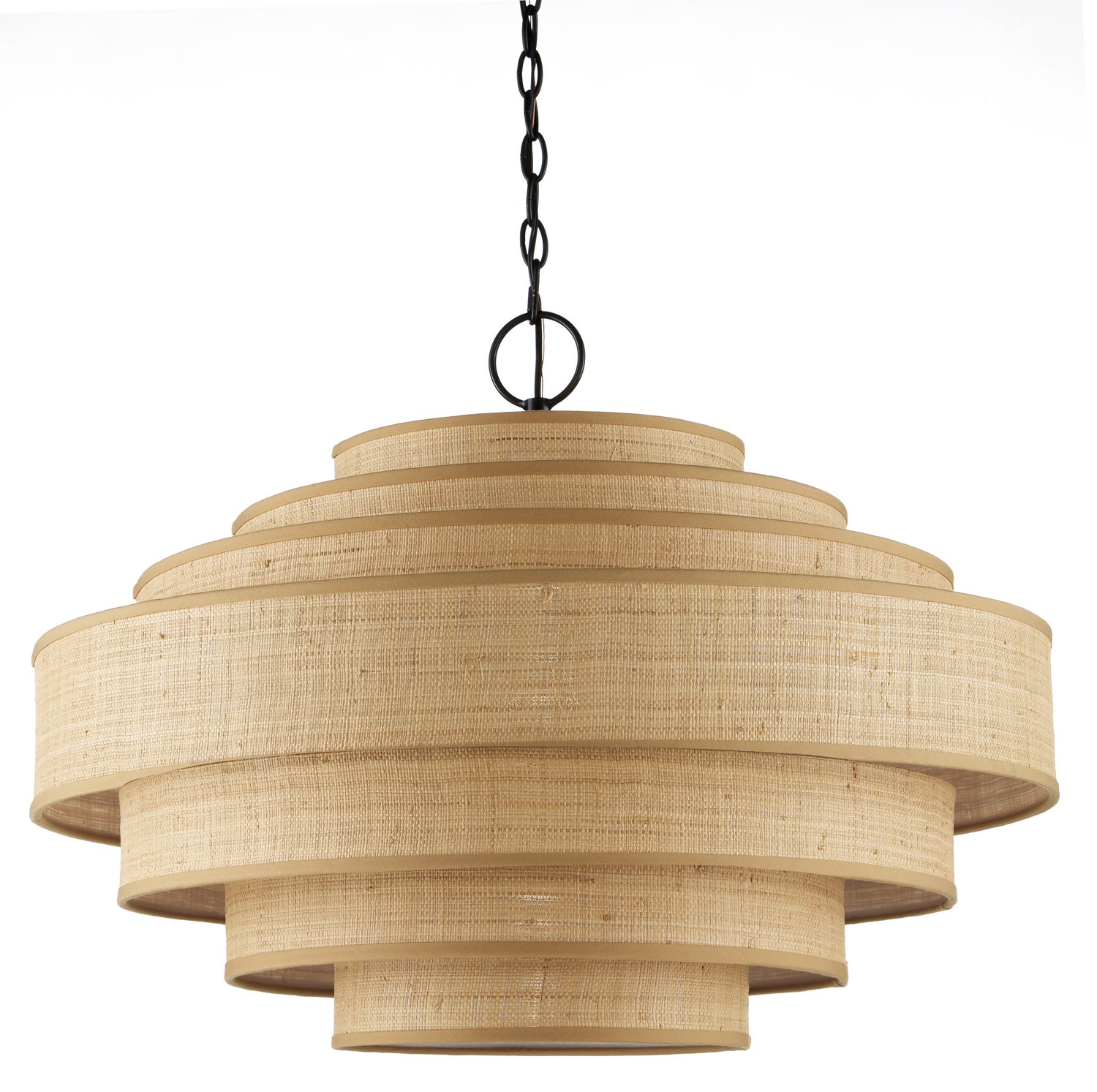 Currey and Company - 9000-0946 - Six Light Chandelier - Maura - Natural/Satin Black