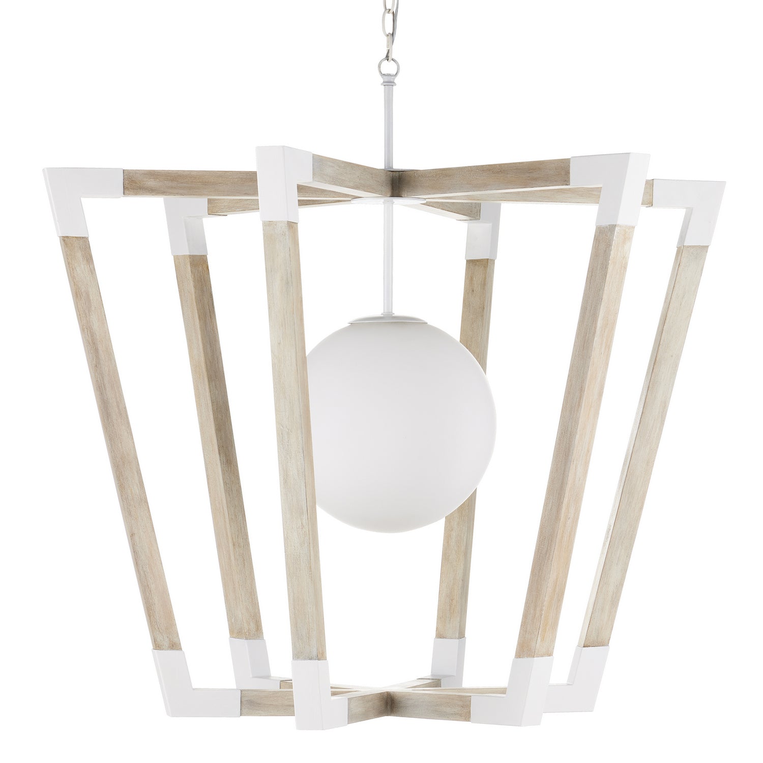 Currey and Company - 9000-0957 - One Light Pendant - Bastian - Sugar White/Sandstone