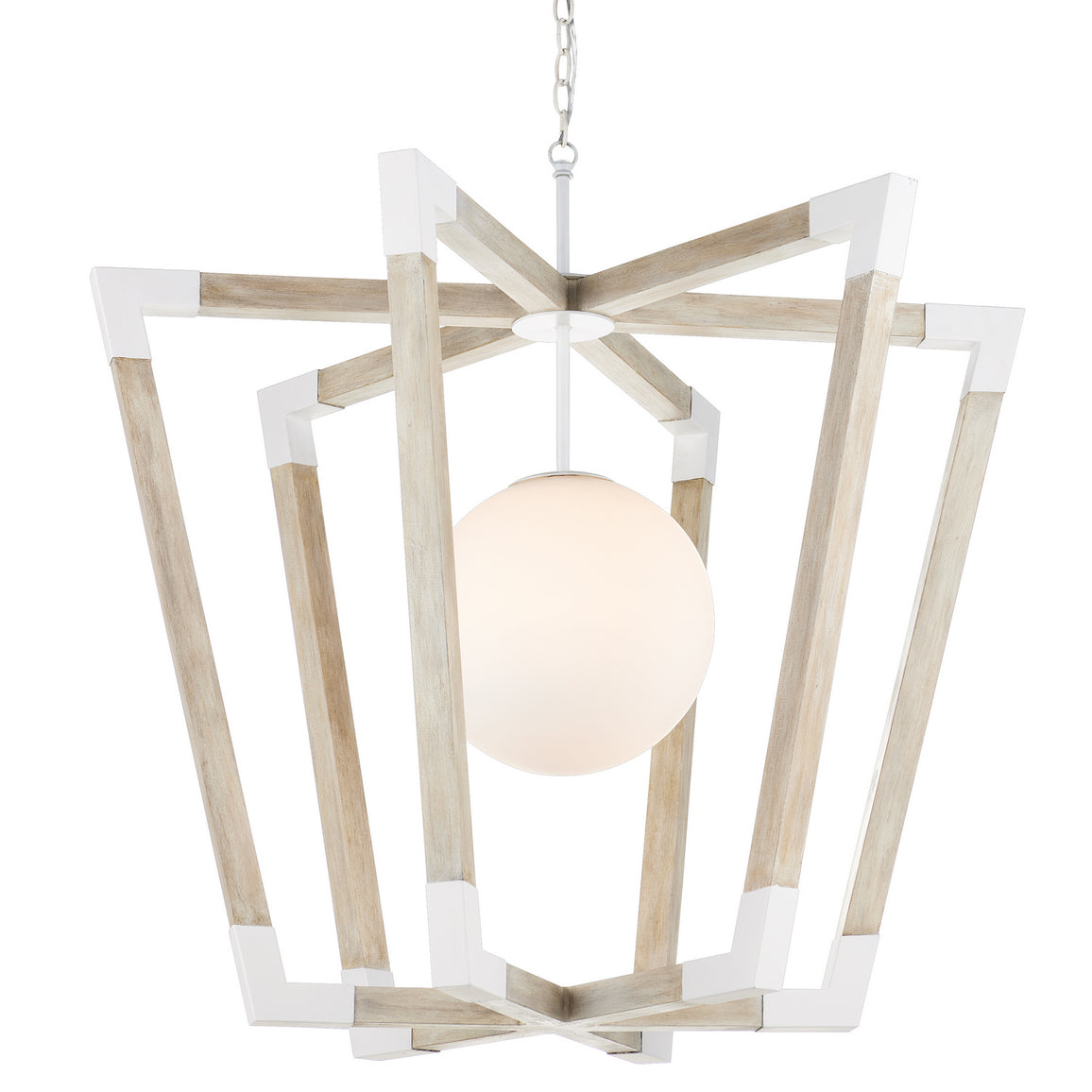 Currey and Company - 9000-0957 - One Light Pendant - Bastian - Sugar White/Sandstone