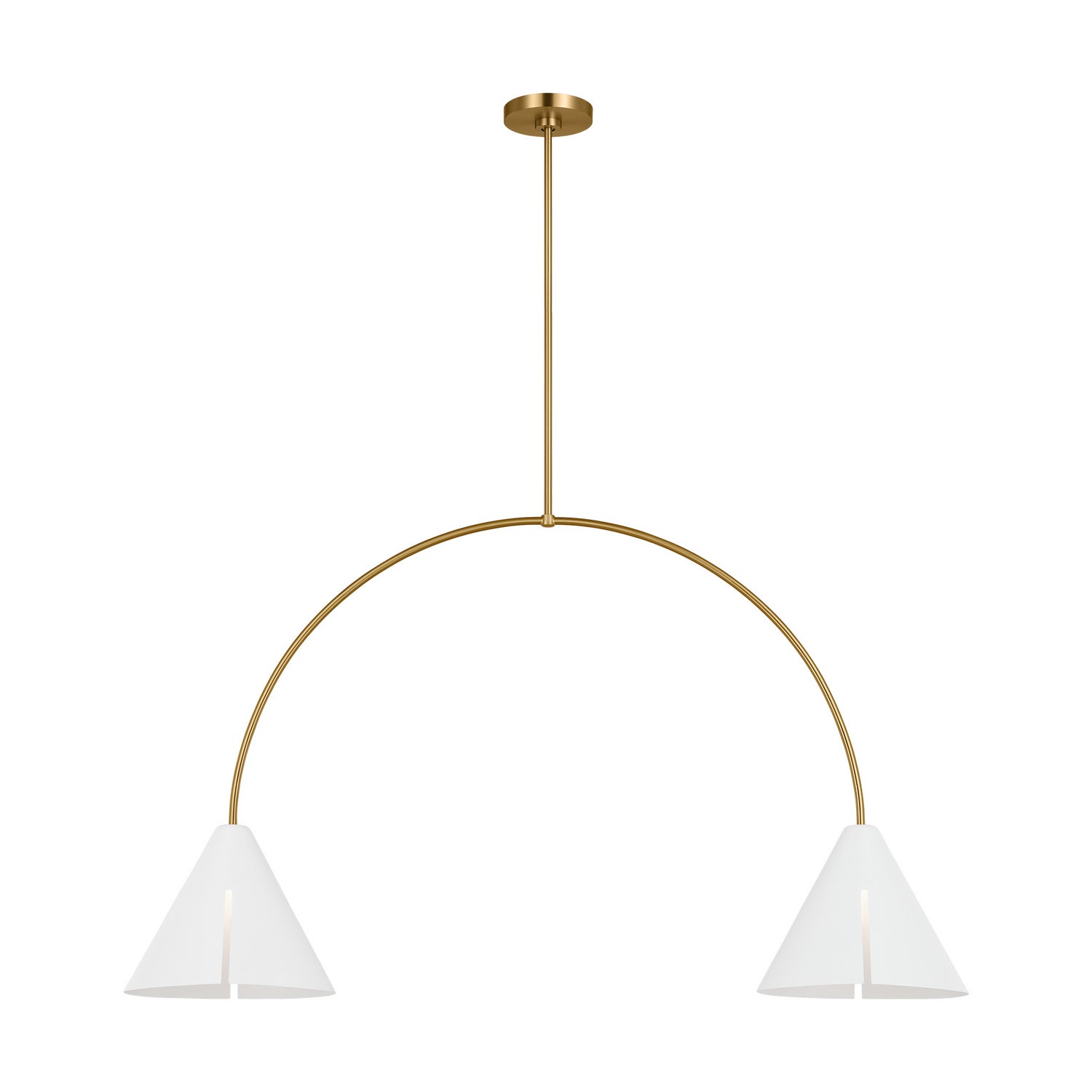 Visual Comfort Studio - KC1102MWTBBS-L1 - LED Linear Chandelier - Cambre - Matte White and Burnished Brass