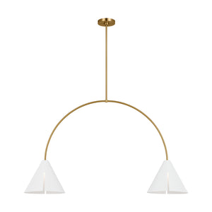 Visual Comfort Studio - KC1102MWTBBS-L1 - LED Linear Chandelier - Cambre - Matte White and Burnished Brass