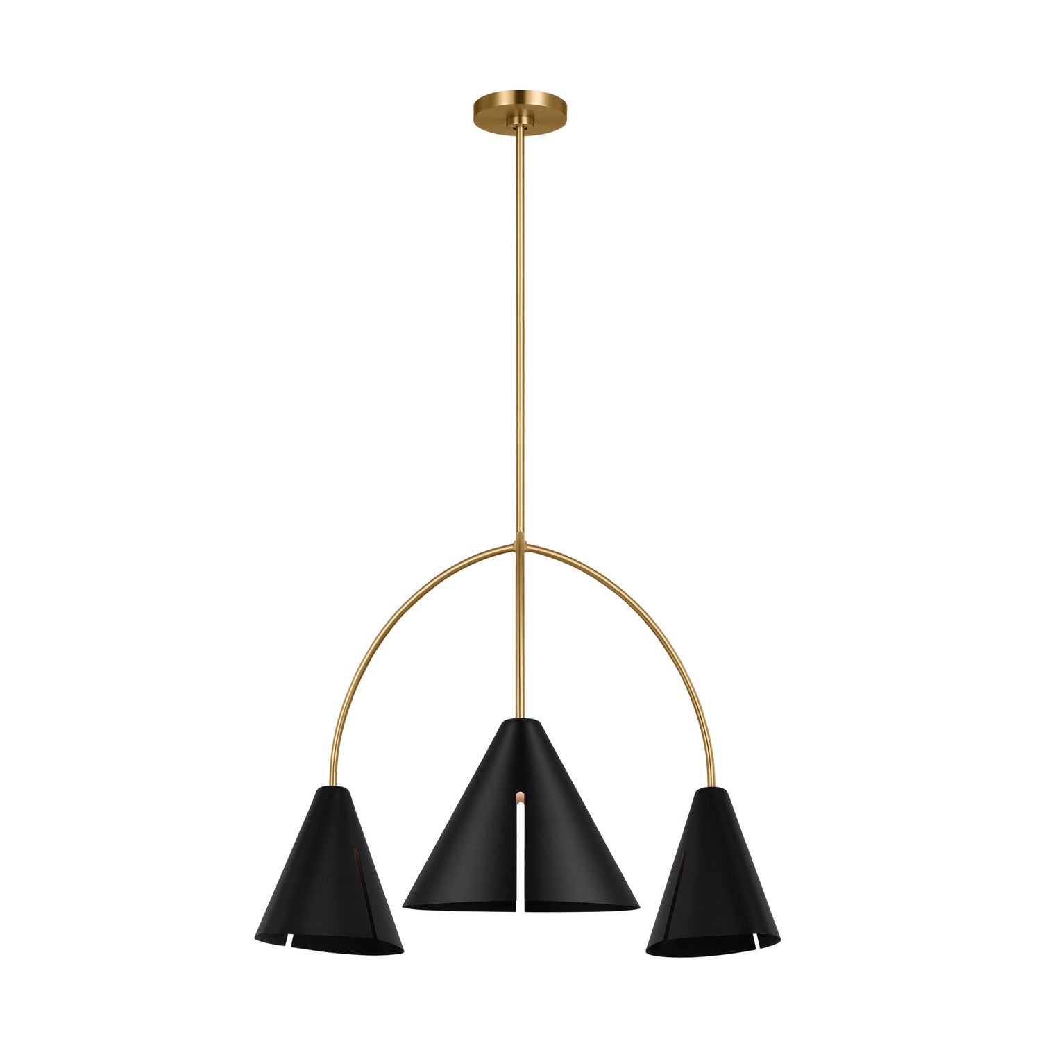 Visual Comfort Studio - KC1113MBKBBS-L1 - LED Chandelier - Cambre - Midnight Black and Burnished Brass