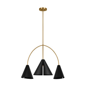 Visual Comfort Studio - KC1113MBKBBS-L1 - LED Chandelier - Cambre - Midnight Black and Burnished Brass