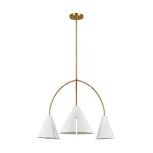 Visual Comfort Studio - KC1113MWTBBS-L1 - LED Chandelier - Cambre - Matte White and Burnished Brass