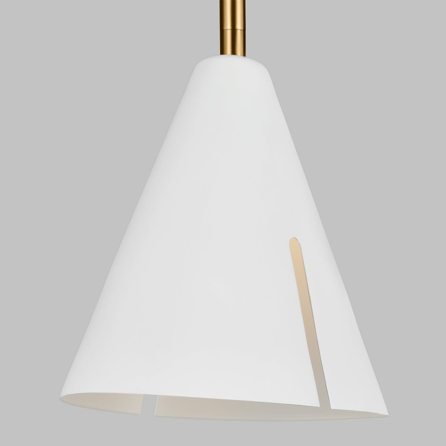 Visual Comfort Studio - KP1121MWTBBS-L1 - LED Pendant - Cambre - Matte White and Burnished Brass