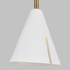 Visual Comfort Studio - KP1121MWTBBS-L1 - LED Pendant - Cambre - Matte White and Burnished Brass